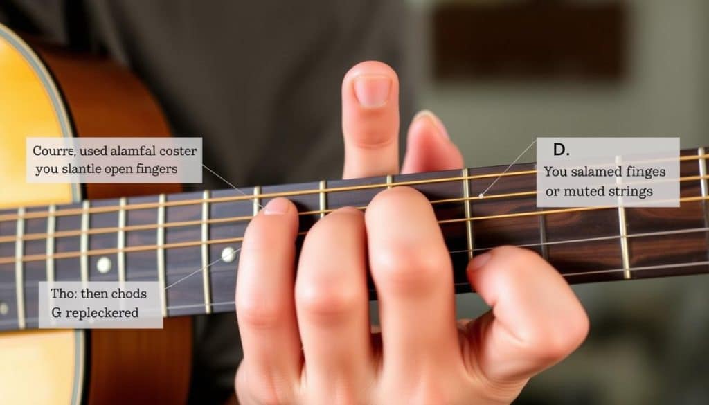 Vermeidung häufiger Fehler beim Gitarrenspiel ohne Barré
